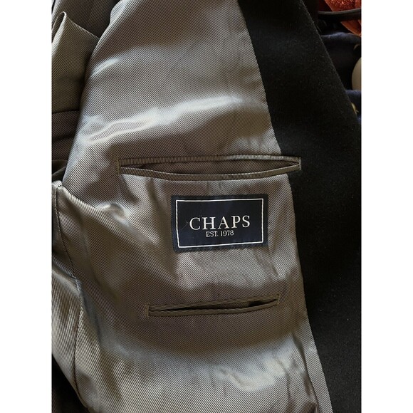 Chap’s Mens Black Two Button Sports Coat Blazer Silk Wool Cashmere Blend 42R - Picture 6 of 9